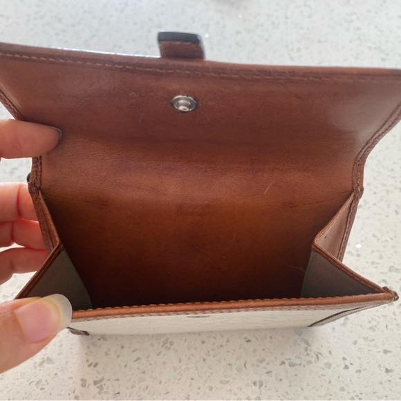 Vintage Coach wallet white logo and brown leather small size - Picture 4 of 6